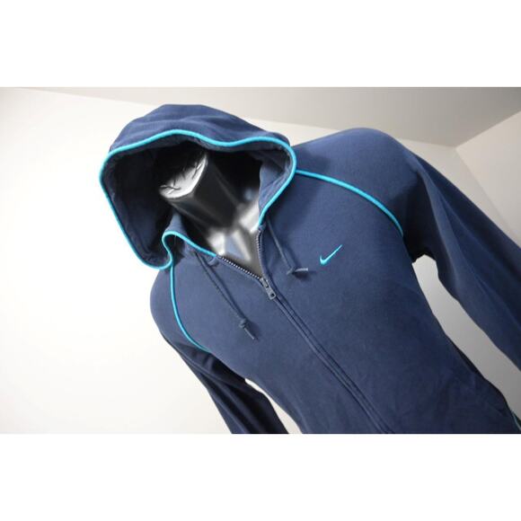 Nike Hoodie Black Full Zip Jacket Athletic Cotton Blend Womens Size Large - Picture 1 of 7